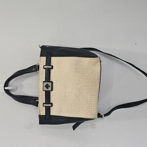 Kate spade Leather / Wicker Tote bag Crossbody Black Beige limited Edition